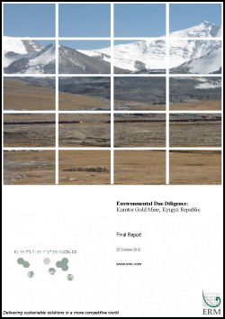 Environmental Due Diligence: Kumtor Gold Mine