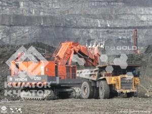 First open pit mine excavator Hitachi 3600 with a bucket capacity of 23 cubic meters commissioned at Kumtor